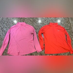 2 Under Armour 3/4 zip tops